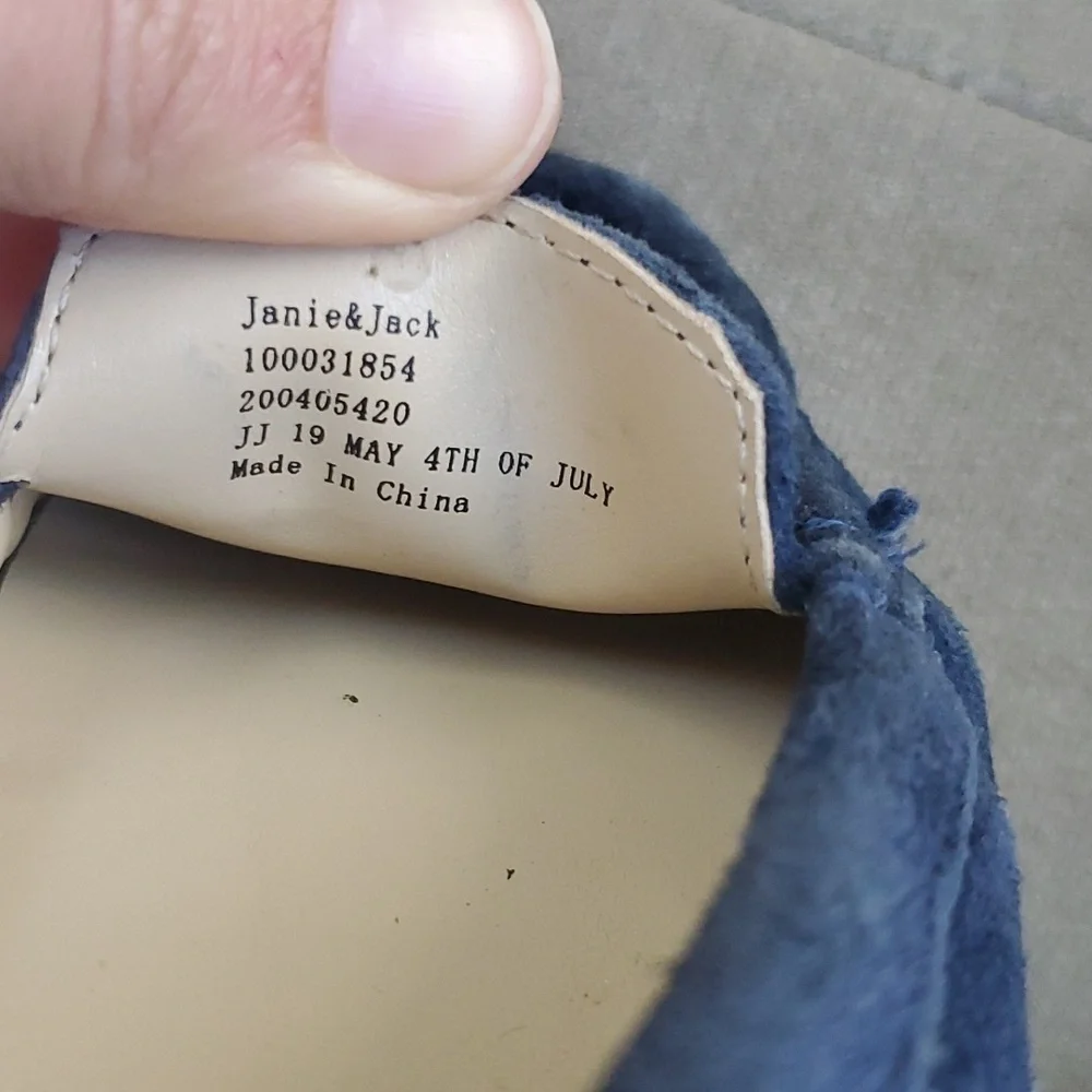 Janie & Jack blue suede driving loafers